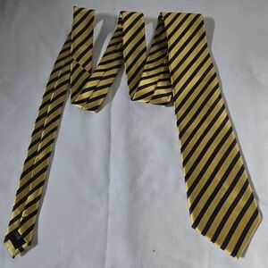 Yellow and Navy Blue Striped Men's Tie